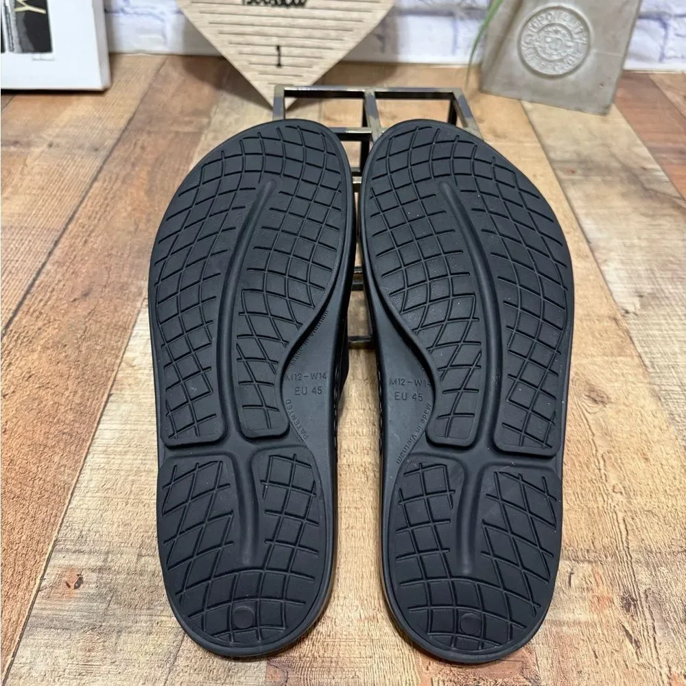 Oofos Ooahh Sandals Mens 12 Women’s 14 Black Slide Recovery Sport Slip On Shoes‎